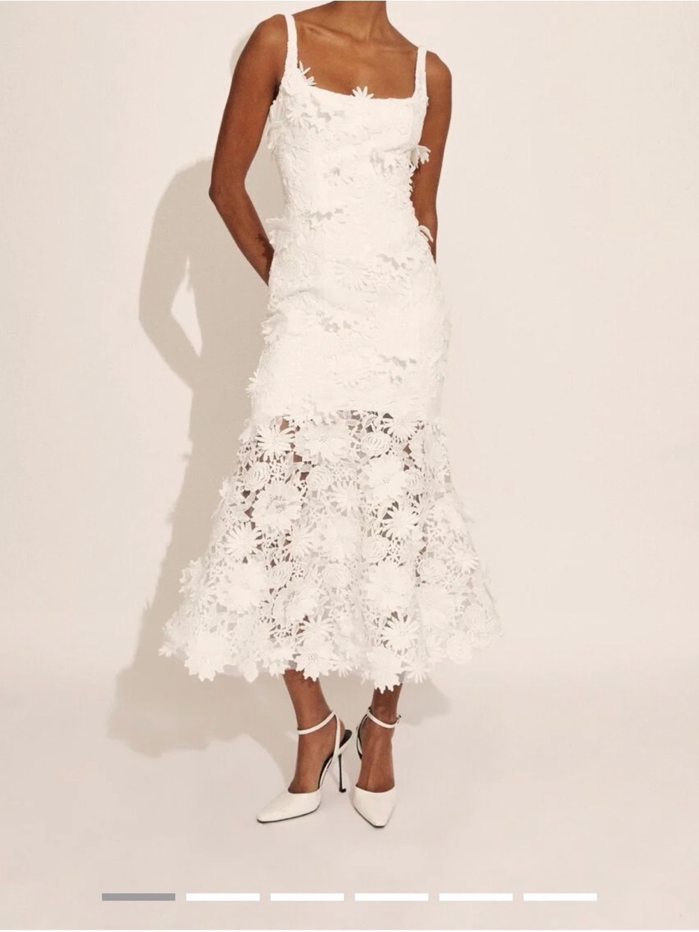 BARDOT MARICO SLEEVELESS LACE APPLIQUÉ MIDI DRESS - Picture 3 of 12